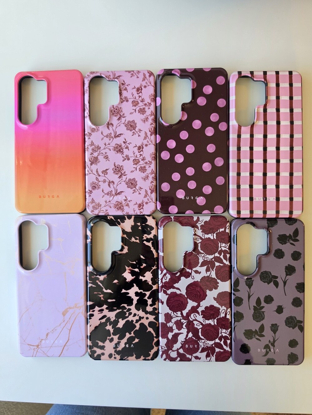 Samsung S26 Ultra BURGA Lot of 8 Patterned Back Phone Cases, Floral & Polka Dot